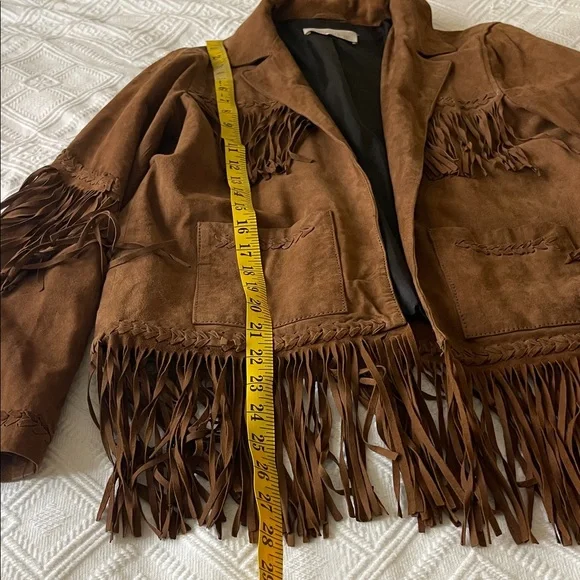 western native Brown Suede Fringe Jacket vintage - Picture 6 of 17